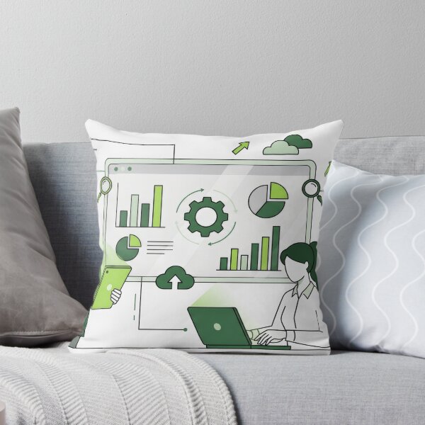 Item preview, Women Analyzing Green Data Dashboard designed and sold by KaiWaiGallery.