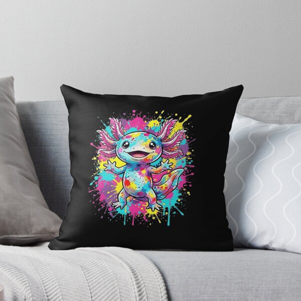 Item preview, Colorful Paint Splatter Axolotl Cute Amphibian Design designed and sold by MiALopezArt.
