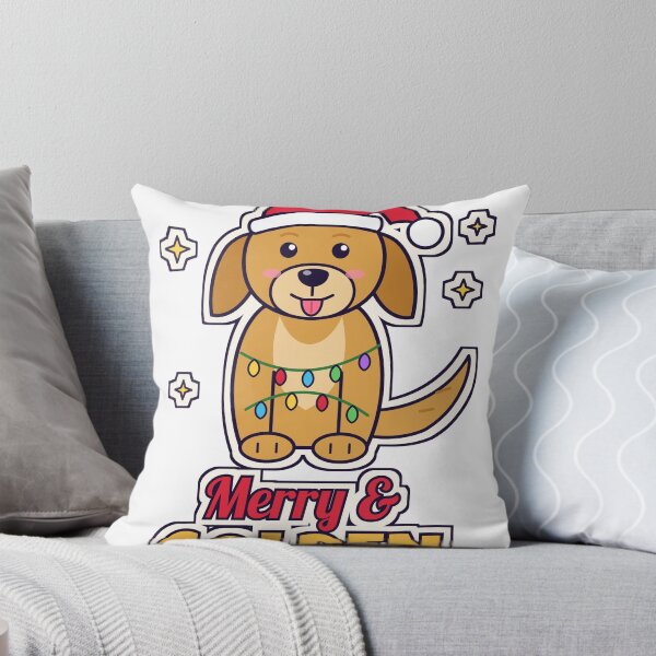 Item preview, Merry and Golden Cute Golden Retriever Christmas Lights Santa Hat designed and sold by Laminou91.