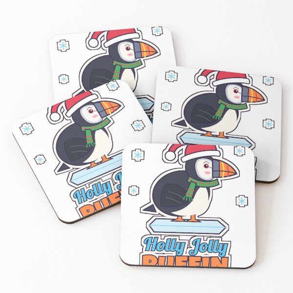 Item preview, Holly Jolly Puffin Cute Christmas Puffin Bird Santa Hat Scarf designed and sold by Laminou91.