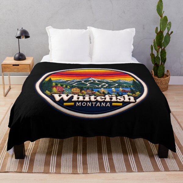 Item preview, Whitefish Montana Scenic Stitch Embroidered Travel Patch designed and sold by Swanny's Custom T-shirt and Gift Designs.