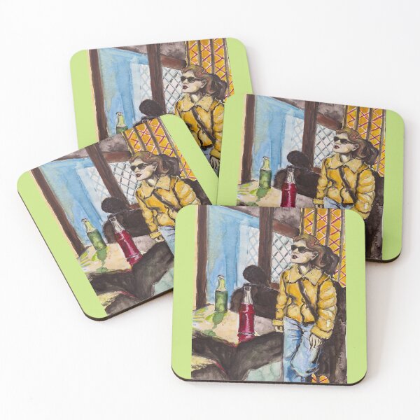 Item preview, Yellow Jacket Café Scene designed and sold by ViintageArt.