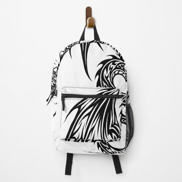 Item preview, Eastern Winged Dragon Tattoo – Ornate Tribal Whisker Dragon Long Tail Black Ink Illustration designed and sold by DragonSerpent Ink.