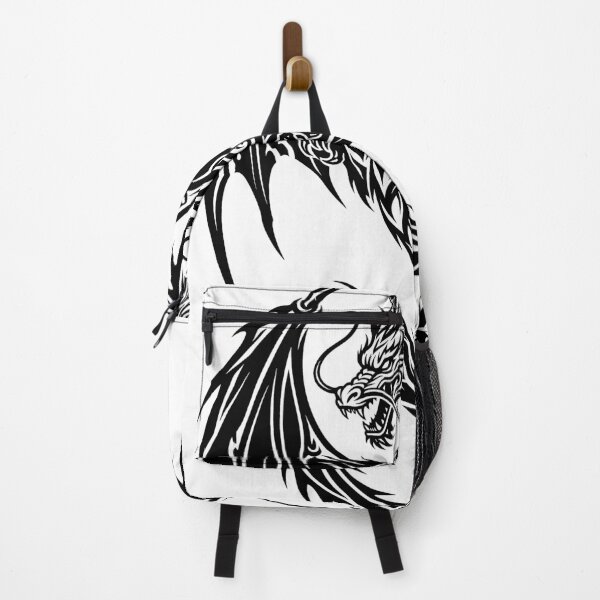 Item preview, Whisker Dragon with Fists Tribal Tattoo – Bold Black Winged Eastern Dragon Flame Tail Art designed and sold by DragonSerpent Ink.