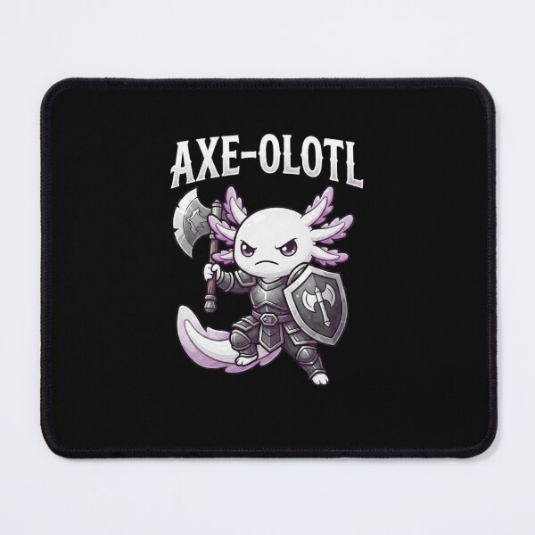 Item preview, Axe-Olotl Fantasy Axolotl Warrior with Axe and Shield designed and sold by MiALopezArt.
