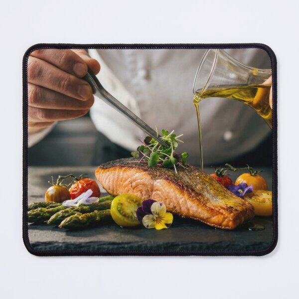 Item preview, Salmon Plate With Olive Oil Pour designed and sold by KaiWaiGallery.