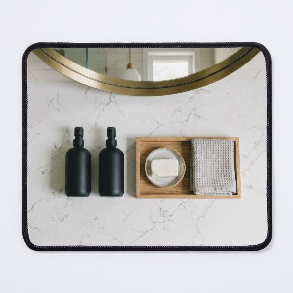 Item preview, Round Mirror Bathroom Vanity Still Life designed and sold by KaiWaiGallery.