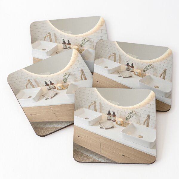 Item preview, Wood Double Vanity Gold Accents designed and sold by KaiWaiGallery.