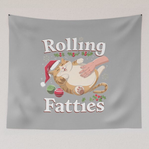 Item preview, Rolling Fatties Cat And Christmas Themed For Men Women designed and sold by ArleneRowe.