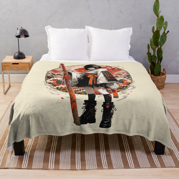 Item preview, Streetwear Anime Samurai Girl – Japanese Cyberpunk Warrior Graphic designed and sold by HexOne.