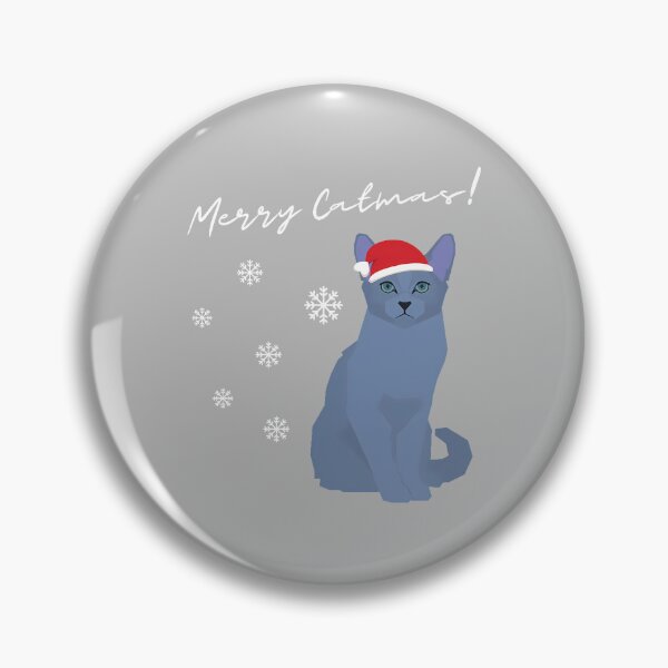 Item preview, Russian Blue Cat Merry Catmas Christmas Cat Lovers designed and sold by ArleneRowe.