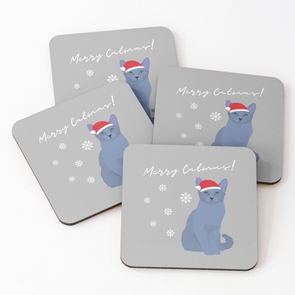 Item preview, Russian Blue Cat Merry Catmas Christmas Cat Lovers designed and sold by ArleneRowe.
