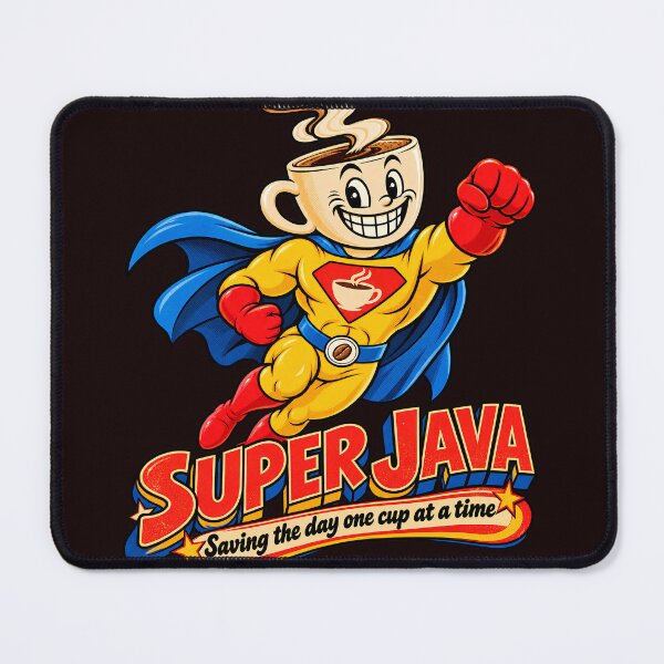 Item preview, Super Java Retro Coffee Superhero designed and sold by CTStylesIt.