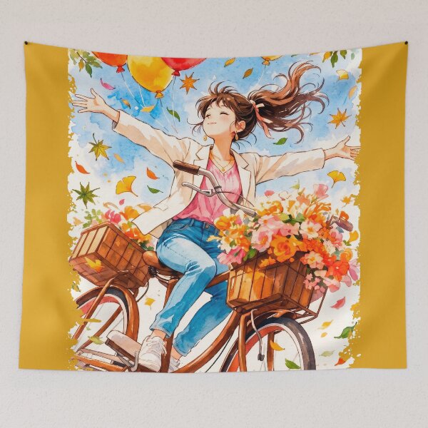 Item preview, Bike ride with the phrase "Take it easy" in anime balloon #3. designed and sold by ELFofDREAMS.