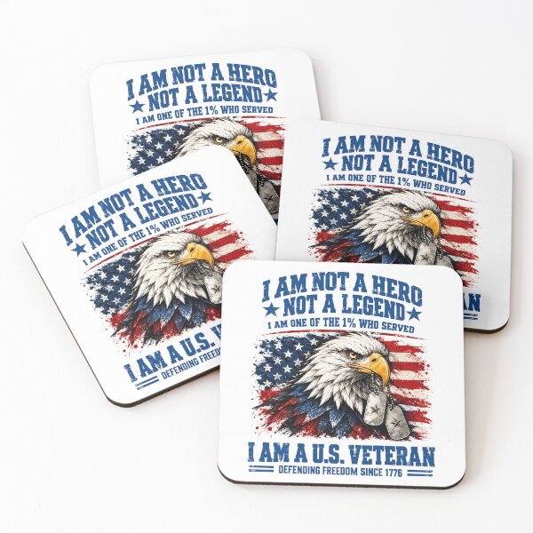 Item preview, I Am Not A Hero Not A Legend I Am A U.S. Veteran – Patriotic Eagle American Flag Dog Tags designed and sold by Jose Art Studio.