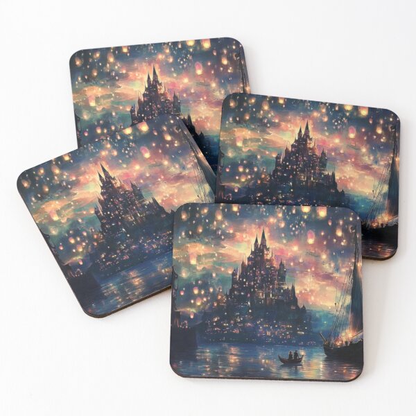 Item preview, Enchanted Castle Under Floating Lanterns – Romantic Fantasy Art designed and sold by GSizzle1.