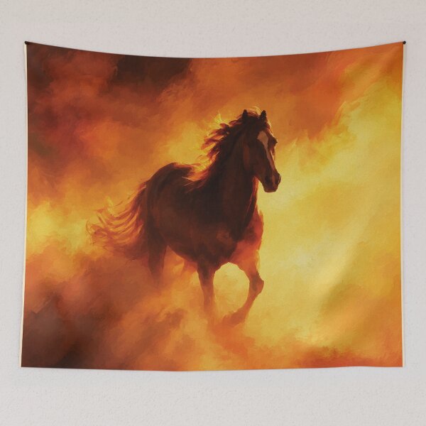 Item preview, Galloping Horse in Golden Dust, Equine Art designed and sold by RamyGallery.