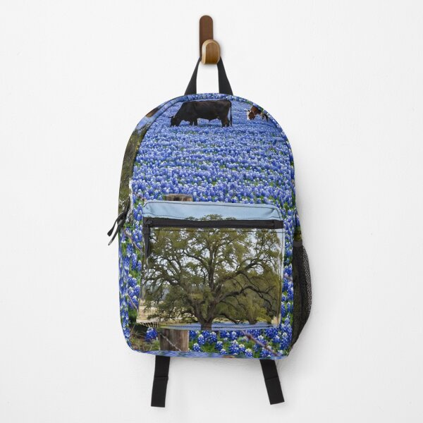 Item preview, Texas Bluebonnet Field with Cows and Barbed Wire Fence designed and sold by Stevercortinas.