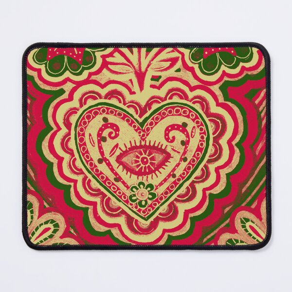 Item preview, Ornamental Heart with Eye and Flowers in Red designed and sold by Fani*.