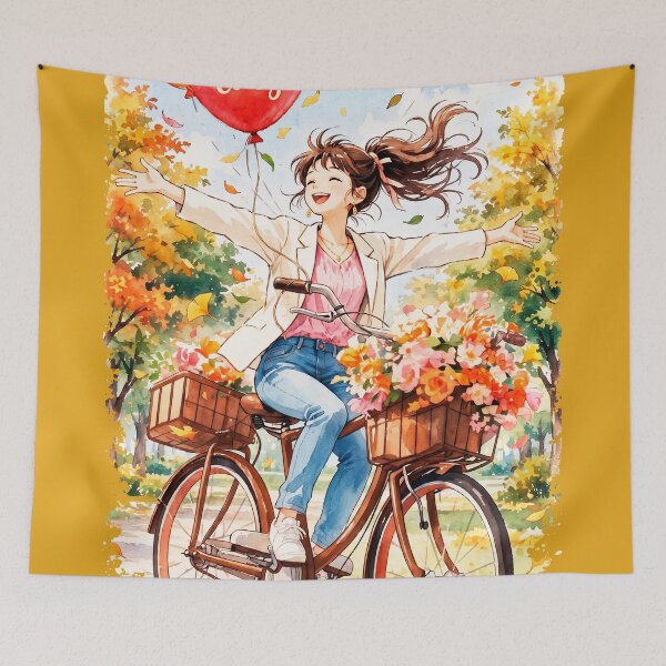 Item preview, Bike ride with the phrase "Take it easy" in anime balloon #4. designed and sold by ELFofDREAMS.