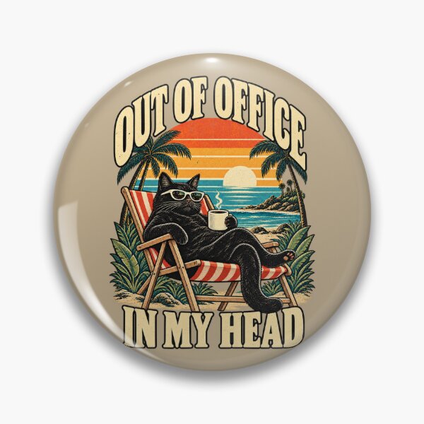 Item preview, Out of Office Vintage Beach Cat designed and sold by Ayoyo-Harry.