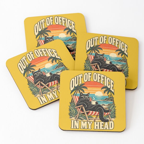 Item preview, Out of Office Vintage Beach Cat designed and sold by Ayoyo-Harry.