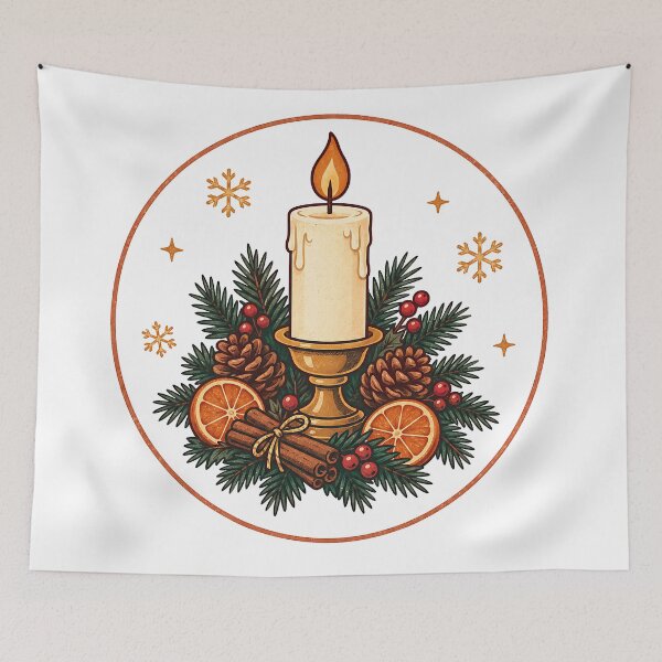 Item preview, Vintage Christmas Candle with Pine and Cinnamon designed and sold by Mega-Shopping.