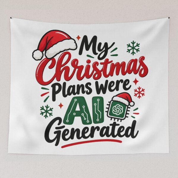 Item preview, My Christmas Plans Were AI Generated Funny AI Christmas designed and sold by The Happiness Market .