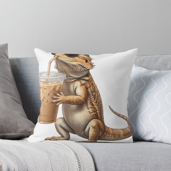 Item preview,  Funny Bearded Dragon Drinking Iced Coffee Meme Bearded Dragon Lover designed and sold by Corindman.