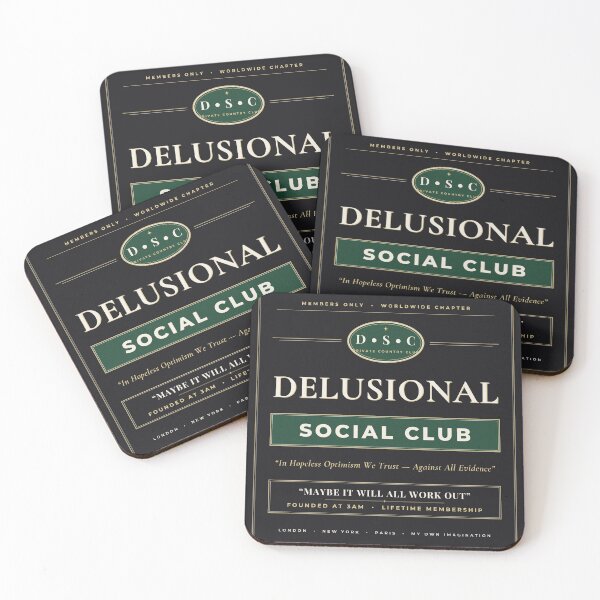 Item preview, Delusional Social Club Members Only Vintage Preppy Typography T-Shirt designed and sold by Sunset Press Studio.