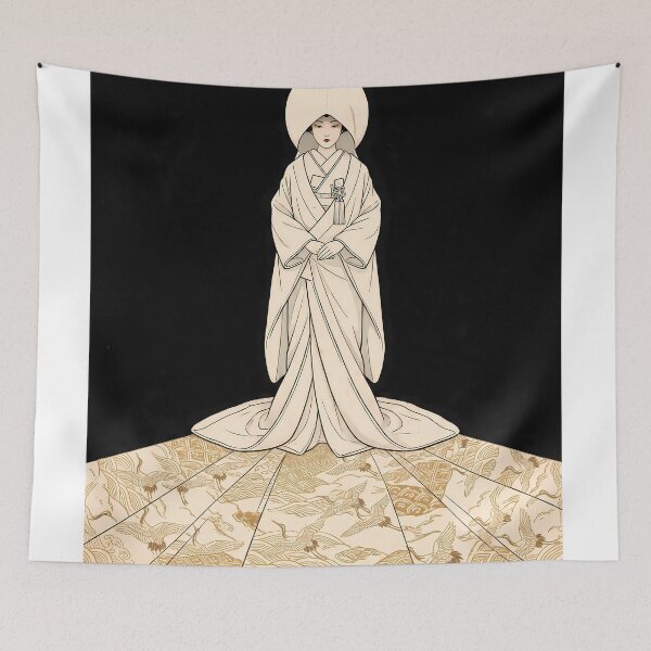 Item preview, Japanese Bride in Shiromuku on Golden Mandala Train designed and sold by TokyoUkiyoHouse.