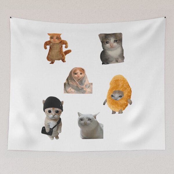 Item preview, Crying Cat Pack Pack Of 6 Meme Crying Cat  For Cat Lovers Meme Lovers designed and sold by Corindman.