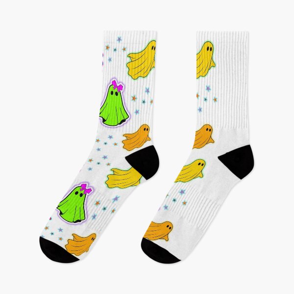 Item preview, Spooky Cute Neon Y2K Ghosts & Glowing Stars Pattern designed and sold by rspsp.