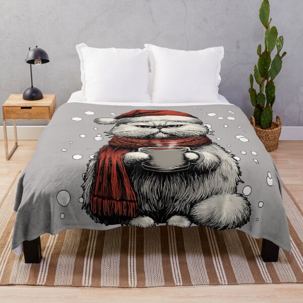 Item preview, Persian Cat in Santa Hat with Coffee Funny Winter designed and sold by GreggRoss.