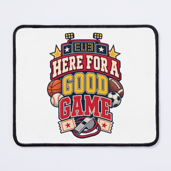 Item preview, Here for a Good Game – Retro Sports Fan Badge designed and sold by thebigleebowski.