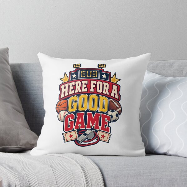 Item preview, Here for a Good Game – Retro Sports Fan Badge designed and sold by thebigleebowski.