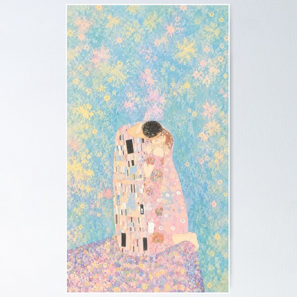 Item preview, The kiss painting poster floral designed and sold by ellmoswrld.