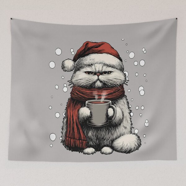 Item preview, Persian Cat Coffee Lover Christmas Santa Hat designed and sold by GreggRoss.