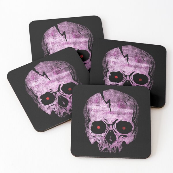 Item preview, Red Eyed Pink Skull Distressed Grunge Horror Graphic designed and sold by Ghoul Enterprises.