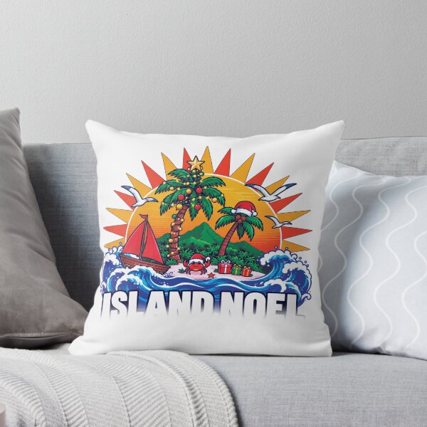 Item preview, Tropical Christmas Island Noel – Palm Trees, Ocean Waves and Santa Hats. designed and sold by Wild Mood Co..