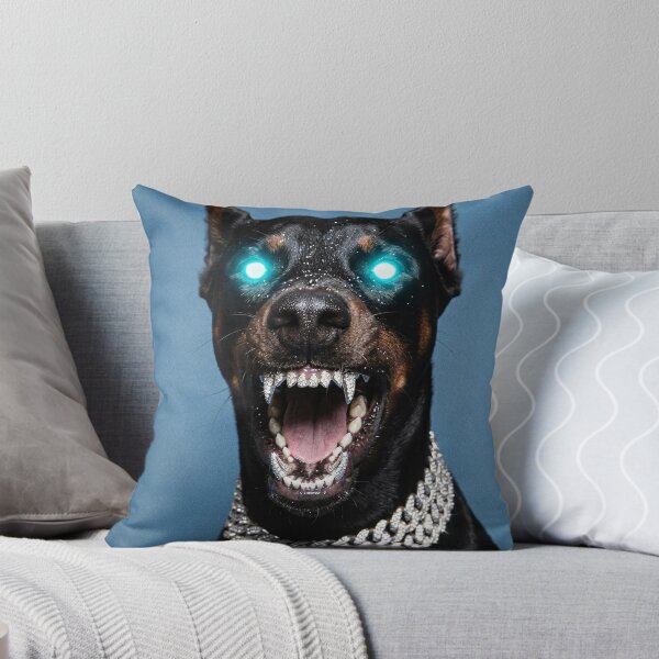 Item preview, Doberman Diamond Grillz Glowing Teal Eyes Iced Out Chain Art designed and sold by Virtuoussignal.