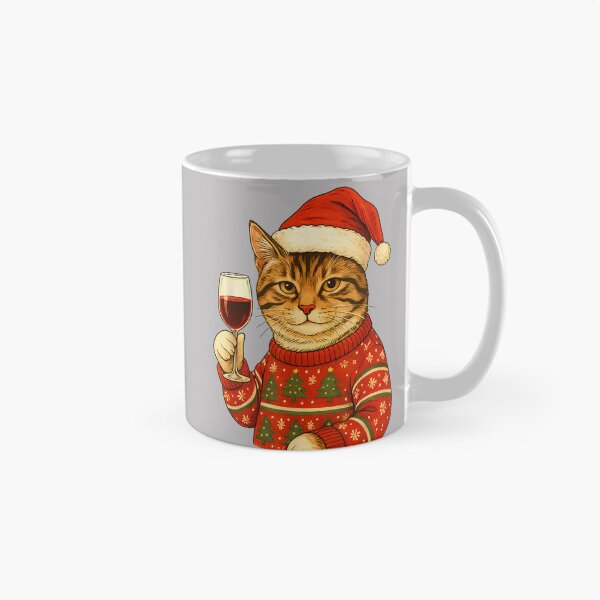 Item preview, Santa Cat Drinking Wine Cute Christmas Kitten designed and sold by GreggRoss.
