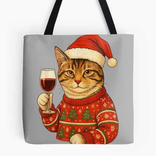 Item preview, Santa Cat Drinking Wine Cute Christmas Kitten designed and sold by GreggRoss.