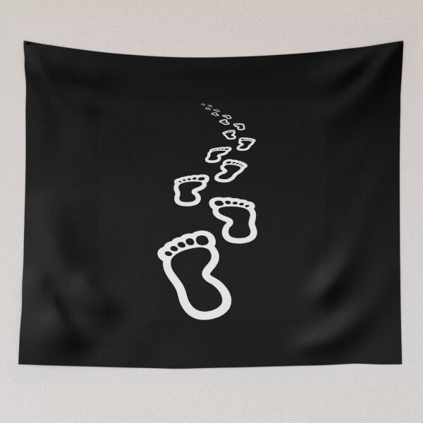 Item preview, Footprints Trail — Walking Alone Line Art Design designed and sold by Your-Vibes-Here.