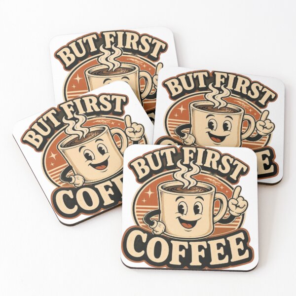 Item preview, But First Coffee - Retro Cartoon Coffee Mug Vintage Style designed and sold by PrintWavePro.