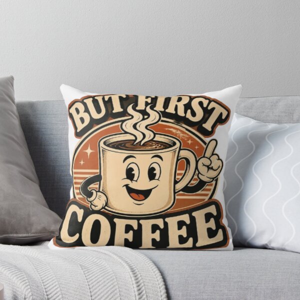 Item preview, But First Coffee - Retro Cartoon Coffee Mug Vintage Style designed and sold by PrintWavePro.