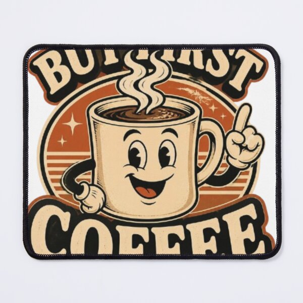 Item preview, But First Coffee - Retro Cartoon Coffee Mug Vintage Style designed and sold by PrintWavePro.