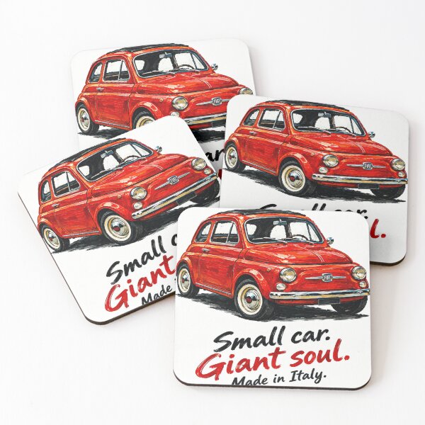 Item preview, Vintage Fiat 500 Italian Retro Car Illustration designed and sold by Artisticanvas.