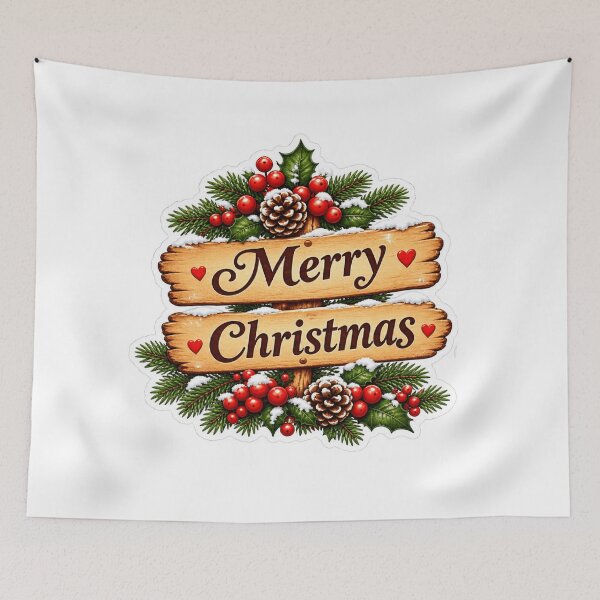 Item preview, Rustic Wooden Merry Christmas Holiday Sign designed and sold by Essafi  ⭐️⭐️⭐️⭐️⭐️⭐️.