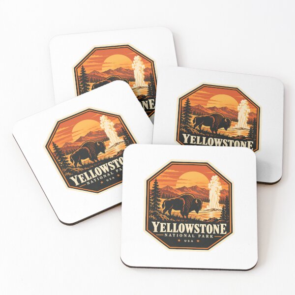 Item preview, Yellowstone National Park USA Bison Old Faithful Travel Souvenir designed and sold by AncientClouds25.